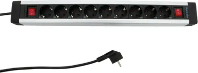 Produktbild von REV Supraline Steckdosenleiste Mehrfachstecker 9 fach 2 Schalter silber