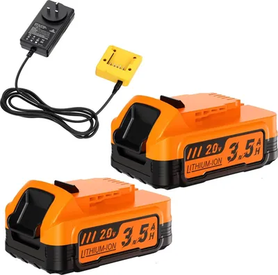 Immagine prodotto di Set di ricambio - Batteria e caricabatteria - 20 V Li-Ion - 3,5 Ah - Compatibile con DCBP034 DCBP520 DCB206 DCB200 DCB201 - Per utensili elettrici - Azzurro