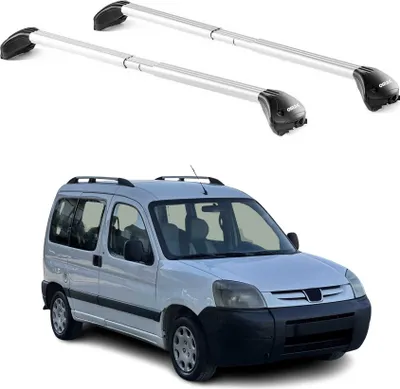 Image de Barres de toit pour Peugeot Partner I 2001-2007 5P Gris Argenté 2 pièces ABE
