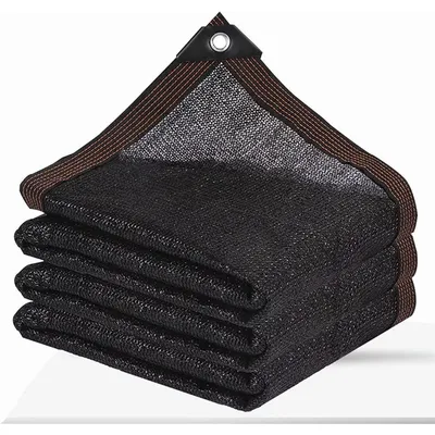 Obrázek produktu pro Stínící síť do zahrady s oky, černá, 90% zastínění, rozměry 1,8 x 90 cm