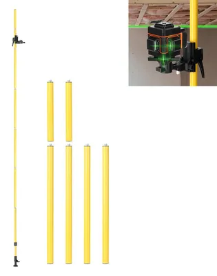 Produktbild von Verstellbarer Teleskop-Ständer – Stabil, max. 4 m Höhe, 1/4'' Gewindehalter für Laser-Niveau, Line-Leveling & DIY-Projekte