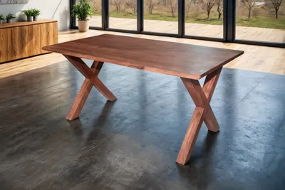 Produktbild von Esstisch Akazie nussbaumfarben 120 x 80 cm X-Holzgestell MURCIA