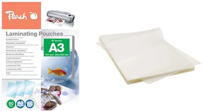 Produktbild von 100x Laminierfolien A3, 303 x 426mm, 2x 80 mic, Hochglanz