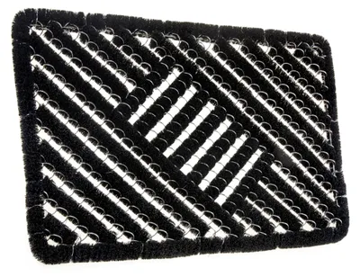 Productafbeelding van Famanu – Voermat van kokosvezel en rubber, 40 x 60 cm, antislip vuilvanger voor binnen en buiten, weerbestendig en zwart