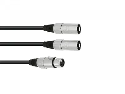 Zdjęcie produktu dla Omnitronic 30225204 Kabel audio 1 m XLR (3-pin) 2 x XLR (3-pin) Czarny (30225204)