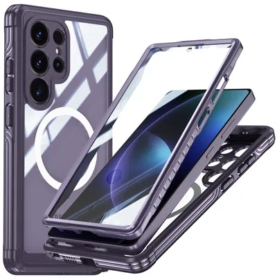 Immagine prodotto di Per Samsung Galaxy S25 Ultra MagSafe 360 Custodia ibrida completa Paraurti Viola