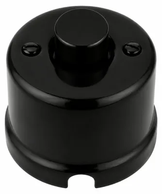 Immagine prodotto di Interruttore dimmerabile a LED retro, da incasso, in porcellana, colore nero, modello QR1