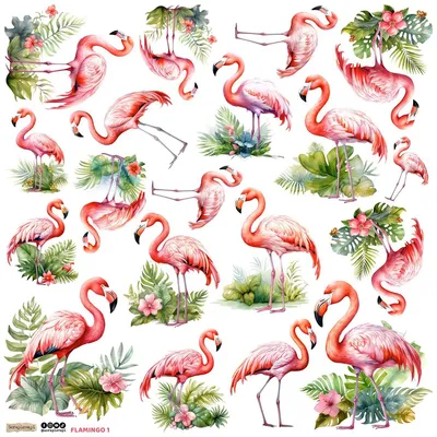 Zdjęcie produktu dla Naklejki papierowe do scrapbookingu i DIY ScrapLove - Flamingo 1