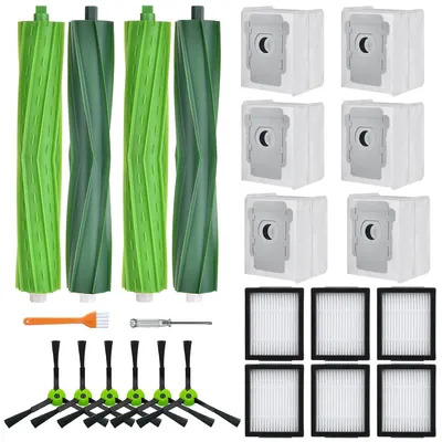 Ersatzteil-Set für Roomba i7+ i8+ E5-E7, 4 Rollen, 6 Filter, 6 Beutel