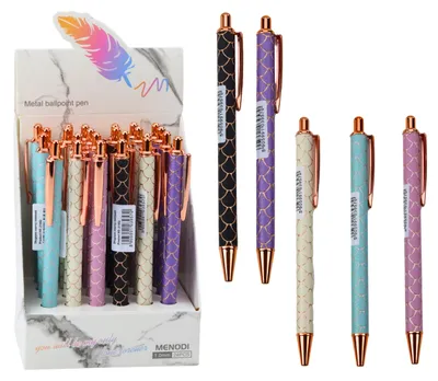 Produktbild von LeanToys Kugelschreiber aus Metall, Automatik, Skaleneffekt, blaue Tinte, 1,0 mm