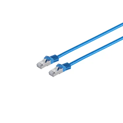 Immagine prodotto di Cavo patch RJ45 con cavo CAT 7 grezzo PIMF blu 7,5 m