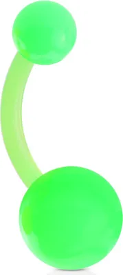 Produktbild von viva-adorno 1 Stück Bauchnabel Piercing Banane Acryl Kunststoff Kugeln verschiedene Farben Z318, grün