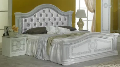 Image de Lit Designer Chambre Lits Chesterfield Textile Cuir Hôtel Luxe Rembourrage