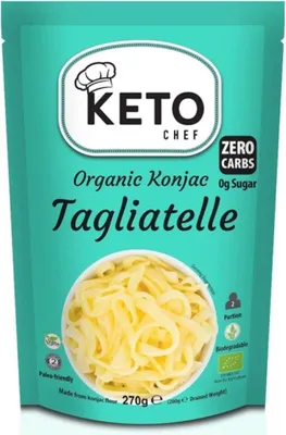 Immagine prodotto di KETO-PASTA (KONJAC-NUDEL-TAGLIATELLE) BIOLOGICA SENZA GLUTINE 270 g - MEGLIO DEL CIBO (KETO CHEF)