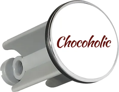 Produktbild von Huuraa Waschbeckenstöpsel Chocoholic Schriftzug 4cm höhenverstellbar Abflussstopfen Geschenkidee