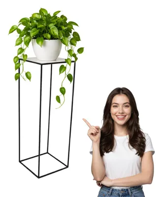 Produktbild von Anwicar Blumenständer Metall Schwarz Höhe 100 cm Blumenregal Indoor, 100x24x24 cm