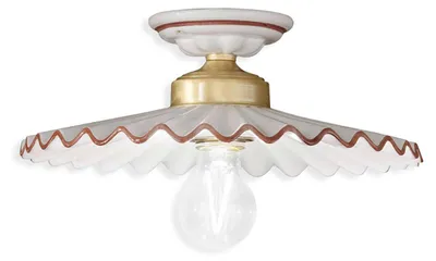 Obrázek produktu pro Klasické stropní svítidlo L'Aquila Mosaz a keramika s dekorem Průměr 31 cm Světlo E27