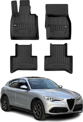 Obrázek produktu pro 2016-2025 Alfa Romeo Stelvio Fußmatten TPE Schwarz 4 tlg