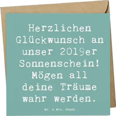 Produktbild von Mr. & Mrs. Panda Glückwunschkarte Spruch 2019 Geburtstag - Meeresbrise - Geschenk, anlasskarte, Klappkarte, Happy Birthday, Herzlichen Glückwunsch, Geburtstagsgeschenk
