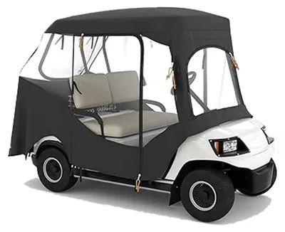 Zdjęcie produktu dla Daszek do wózka golfowego – 2-miejscowy Club Car Precedent Tempo Onward – Wodoodporna, przezroczysta kabina – Ochrona przed deszczem i wiatrem – Przezroczysty