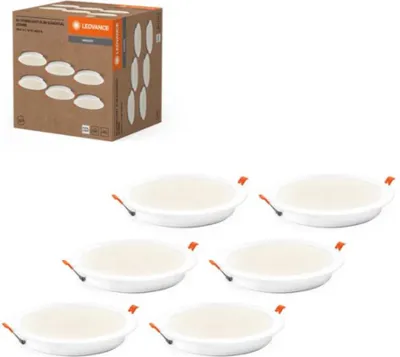 Produktbild von 6 x Ledvance LED Einbaustrahler Downlight Essential Weiß Ø22cm 18W 1900lm neutralweiß 4000K