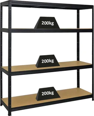 Produktbild von Schwerlastregal Giant Elephant | HxBxT 160x150x45cm | Fachlast 200kg | Schwarz