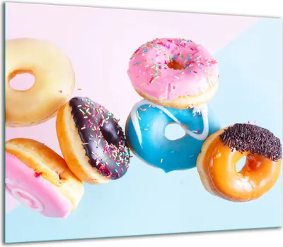 Produktbild von Herdabdeckplatten Glaskeramikkochfeld-Abdeckung Spritzschutz Glas 60x52cm Donuts