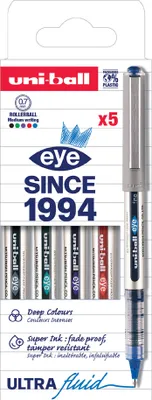 Produktbild von uni-ball Tintenroller eye fine UB157 PF 5er Etui sortiert
