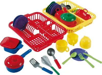 Produktbild von Spielküchen Zubehör Set 17-tlg. Kinder Kochgeräte Geschirr Abwaschutensilien +3J