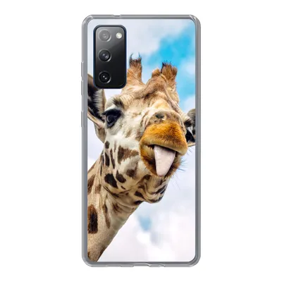 Produktbild von MuchoWow® Handyhülle Schutzhülle Hülle für Samsung Galaxy S20 FE Giraffe - Lustig - Zunge - Kinder - Jungen - Mädchen - Kind Silikon Softcase Handy Hülle - Abdeckung