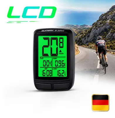 Image de Ordinateur de vélo sans fil, compteur de vitesse, étanche, avec écran LCD de 2,4 pouces