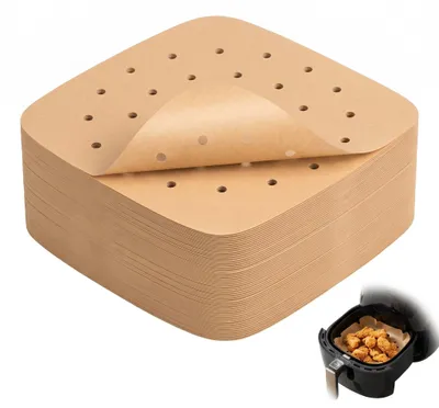 Backpapier für Airfryer, 100 Blatt, 20,5 x 20,5 cm, perforiert