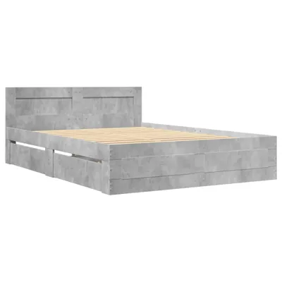 Produktbild von Bettgestell mit Kopfteil Betongrau 120x190 cm Holzwerkstoff