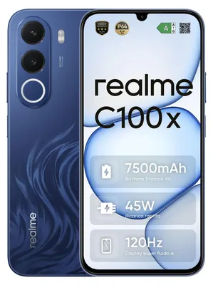 Zdjęcie produktu dla realme C100x, 17,3 cm (6.8"), 4 GB, 256 GB, 50 MP, Android 16.0, Niebieski