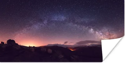 Produktbild von MuchoWow® Poster Lila Himmel bei Nacht 160x80 cm - Foto Poster
