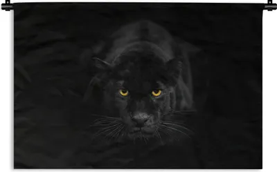 Produktbild von MuchoWow® Wandteppich Wandbehang Panther - Tiere - Schwarz - Augen 60x40 cm Tapisserie Dekoration Wandtuch - Wanddekorationen