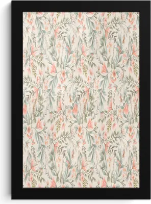 Produktbild von MuchoWow® MuchoWow® Gerahmtes Poster Blumen - Pastell - Blätter 20x30 cm - Poster mit zchwarzem Bilderrahmen - Drucken - Bilder Poster im Rahmen