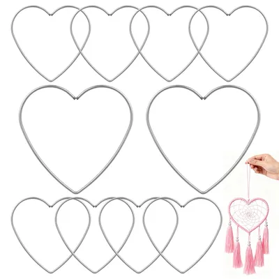Herzförmige Metallringe 12 cm, 10 Stück, für DIY-Dosenfänger