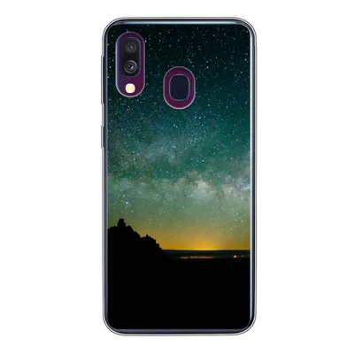 Produktbild von MuchoWow® Handyhülle Schutzhülle Hülle für Samsung Galaxy A40 Universum - Sternenhimmel - Grün - Jungen - Mädchen - Kinder Silikon Softcase Handy Hülle - Handy-Tasche