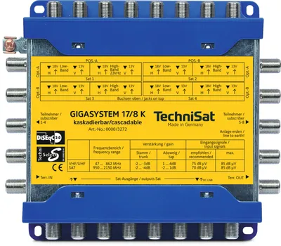 Obrázek produktu pro TechniSat GigaSystem 17/8 K, Modrá, Žlutá, 175 mm, 154 mm, 48 mm, 600 g, 294 mm