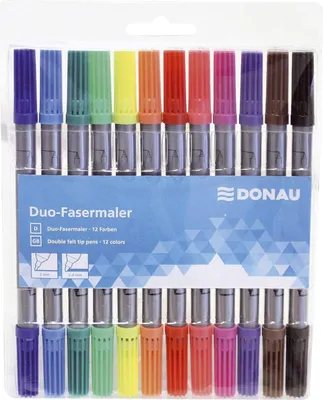 Obrázok produktu pre DONAU 5120100-99 Duo perá s vláknovým hrotom - balenie 12 kusov