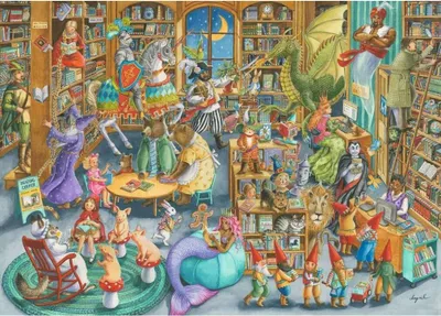 Produktbild von RAVENSBURGER Puzzle Pů lnoc v knihovně  1000 dílků