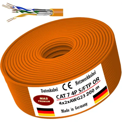 Obrázok produktu pre 10-500m CAT 7 dátový kábel sieťový kábel LAN 4X2XAWG23 200m (0,99/m)