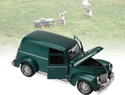 Imagen del producto de Juguete de coche de aleación clásico para niños, réplica de alta calidad, regalo de colección vintage, color verde