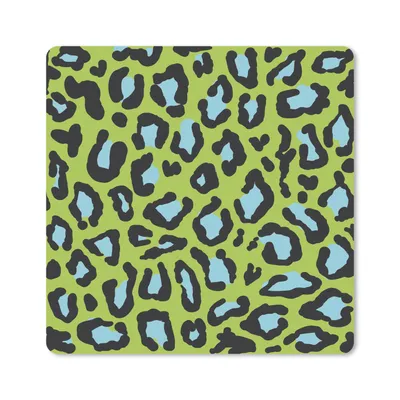 Produktbild von MuchoWow® Mauspad Mousepad Pantherdruck - Grün - Blau 20x20 cm - Mousepads - Maus Mat - Pad - Mausunterlage - Desk Mat - Bureauartikeln