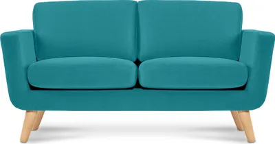 Produktbild von KONSIMO Sofa 2-Sitzer mit Armlehnen "TAGIO", Türkis, Velourstoff, Scandinavian, 153x80x84cm