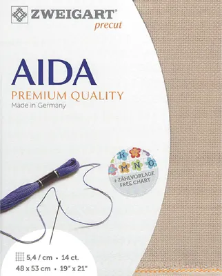 Immagine prodotto di AIDA Zweigart pretagliata 14 ct. Stern Aida 3706 colore 3021 torrone, tessuto per punto croce 48x53cm