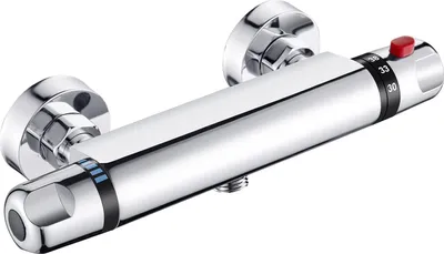 Produktbild von Duscharmatur mit Thermostat Duschthermostat Aufputz Thermostat Duscharmatur mit 38°C Sicherheitstaste, Chrom Mischbatterie Dusche Thermostat Armatur Dusche aus Messing Duscharmaturen Brausethermostat