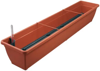 Produktbild von Geli Balkonkasten AQUA TOSCANA Terracotta 100 cm mit Bewässerungssystem - Kunststoff