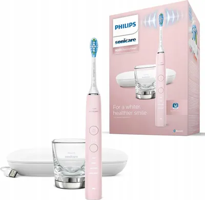 Zdjęcie produktu dla Philips Sonicare DiamondClean 9000 series Szczoteczka soniczna z aplikacją, Dorosły, Soniczna szczoteczka do zębów, Normalny, Miękki, Różowy, Owalny, Bateria